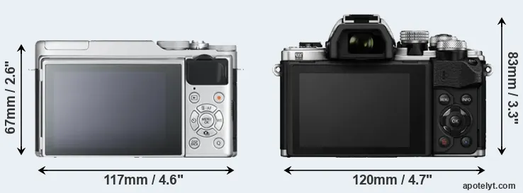 Comparison X-A10 or E-M10 II rear