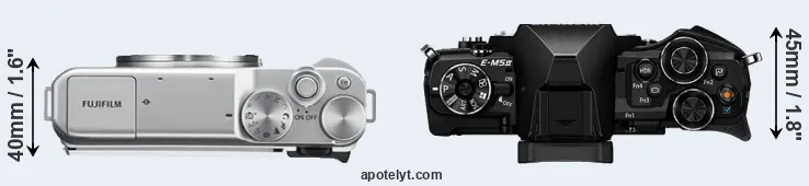 Compare X-A10 versus E-M5 II top