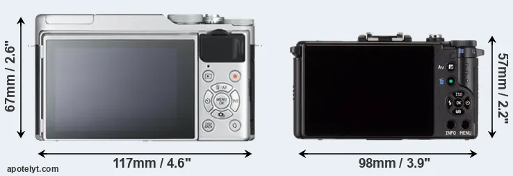 Comparison X-A10 or Pentax Q rear