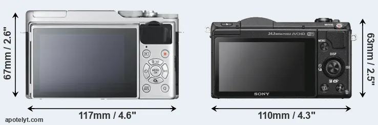Comparison X-A10 or A5100 rear