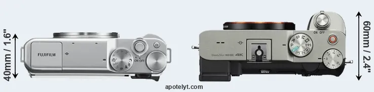 Compare X-A10 versus A7C top