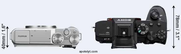 Compare X-A10 versus A7R IV top