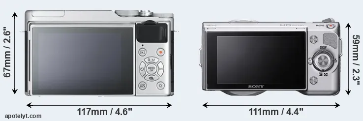 Comparison X-A10 or NEX-5 rear