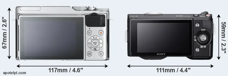 Comparison X-A10 or NEX-5N rear