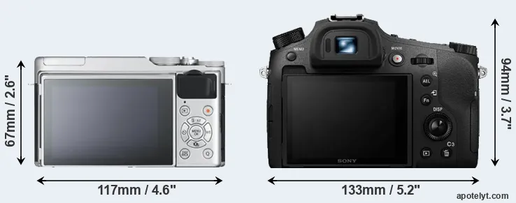 Comparison X-A10 or RX10 IV rear