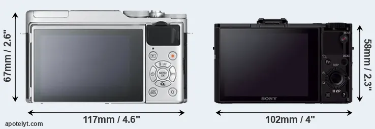 Comparison X-A10 or RX100 II rear