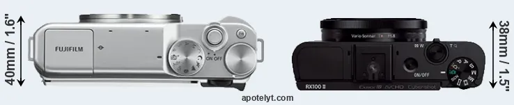 Compare X-A10 versus RX100 II top