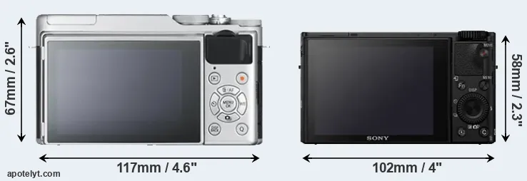 Comparison X-A10 or RX100 IV rear