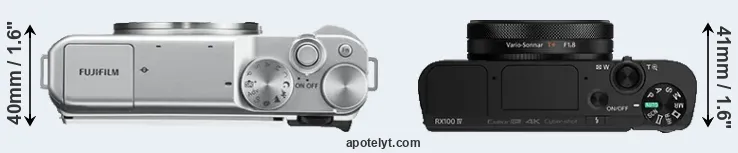 Compare X-A10 versus RX100 IV top