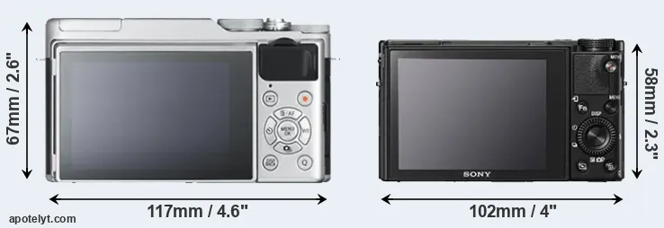 Comparison X-A10 or RX100 V rear