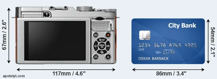 X-A2 and credit card rear side