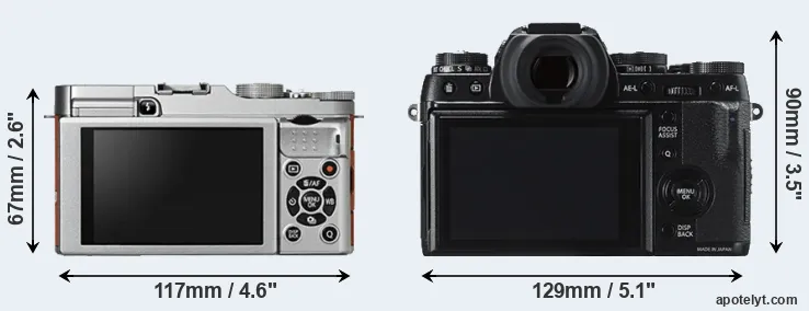 Comparison X-A2 or X-T1 rear