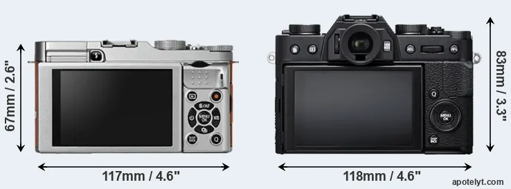 Comparison X-A2 or X-T20 rear