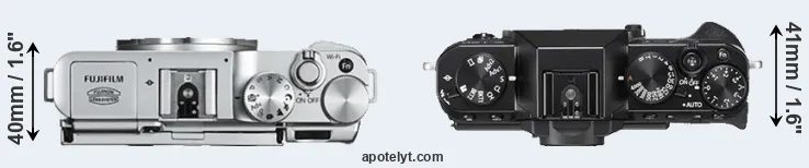 Compare X-A2 versus X-T20 top