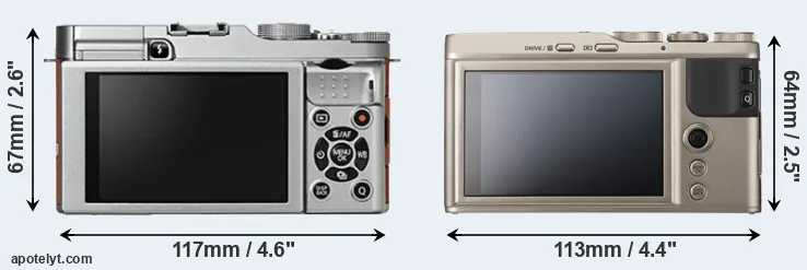 Comparison X-A2 or XF10 rear