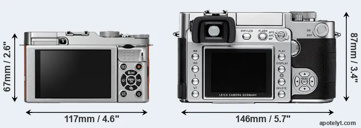 Comparison X-A2 or Digilux 3 rear