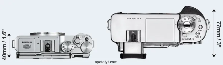 Compare X-A2 versus Digilux 3 top