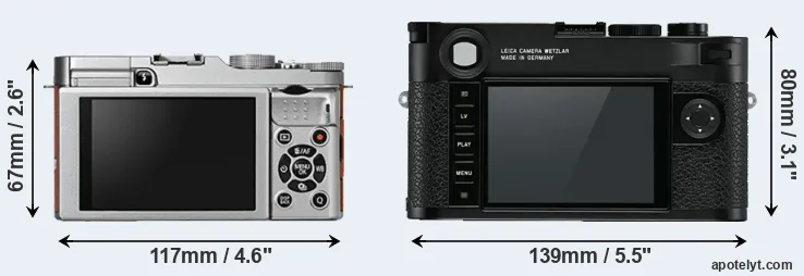 Comparison X-A2 or M10 rear