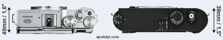 Compare X-A2 versus M10 top
