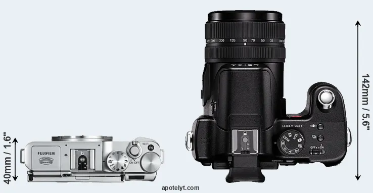 Compare X-A2 versus V-LUX 1 top