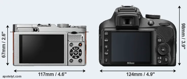Comparison X-A2 or D3400 rear