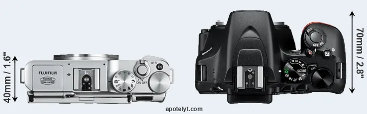Compare X-A2 versus D3500 top