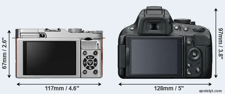 Comparison X-A2 or D5100 rear