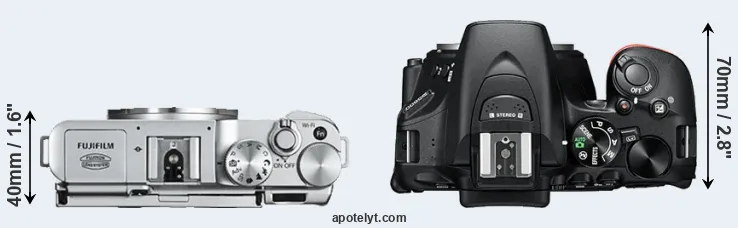 Compare X-A2 versus D5600 top