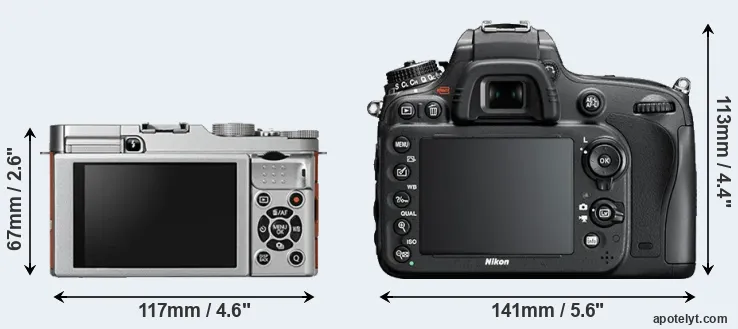 Comparison X-A2 or D610 rear