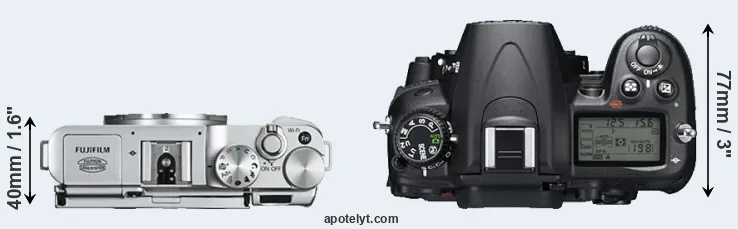 Compare X-A2 versus D7000 top