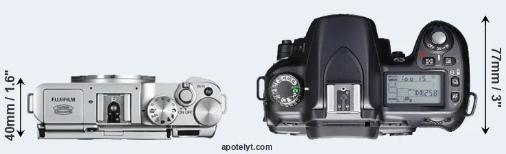 Compare X-A2 versus D80 top