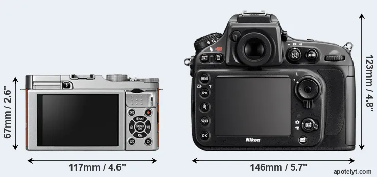 Comparison X-A2 or D800E rear