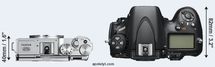 Compare X-A2 versus D800E top