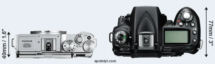 Compare X-A2 versus D90 top