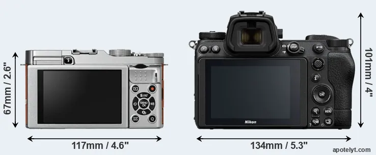 Comparison X-A2 or Z6 II rear