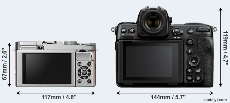 Comparison X-A2 or Z8 rear