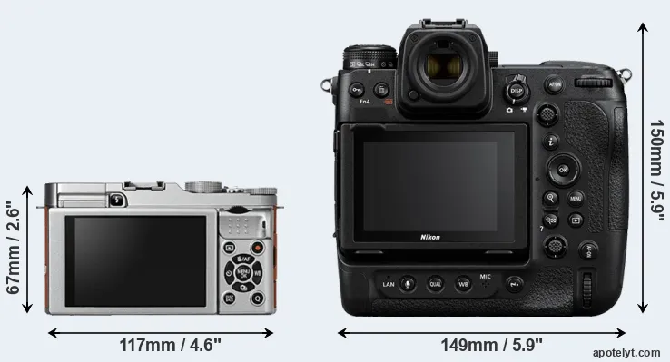 Comparison X-A2 or Z9 rear
