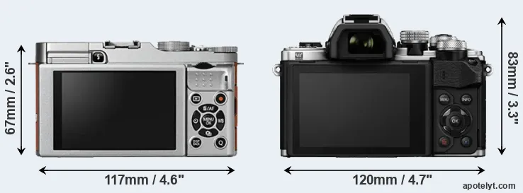 Comparison X-A2 or E-M10 II rear