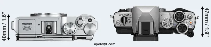 Compare X-A2 versus E-M10 II top