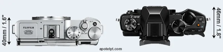 Compare X-A2 versus E-M10 top