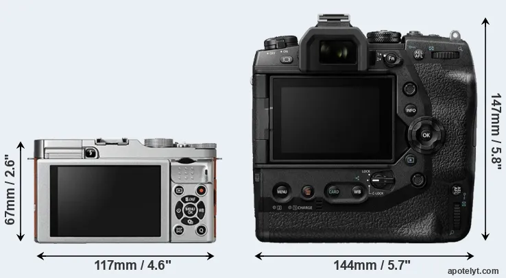 Comparison X-A2 or E-M1X rear