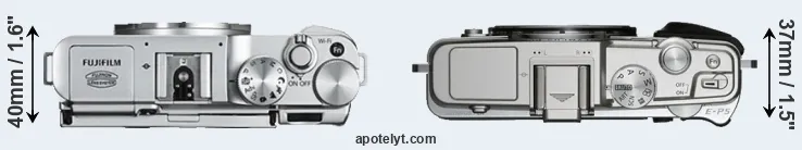 Compare X-A2 versus E-P5 top