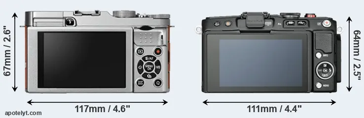 Comparison X-A2 or E-PL6 rear