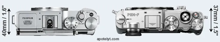Compare X-A2 versus PEN-F top
