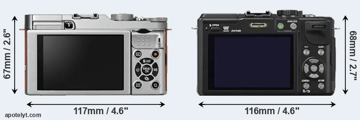 Comparison X-A2 or GX1 rear