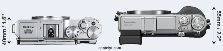 Compare X-A2 versus GX7 top