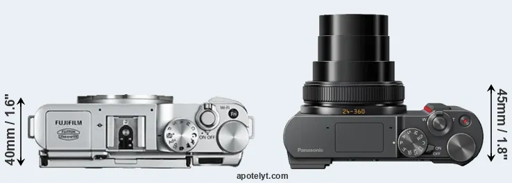 Compare X-A2 versus TZ200 top