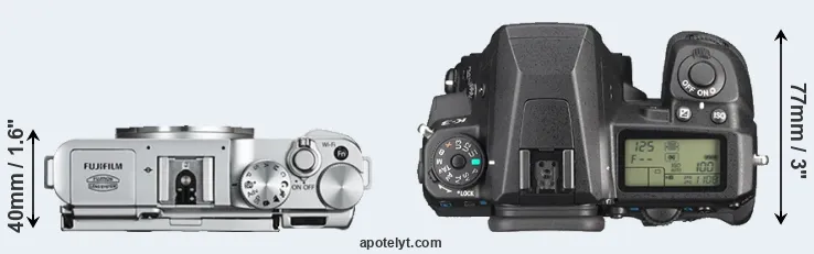 Compare X-A2 versus K-3 top