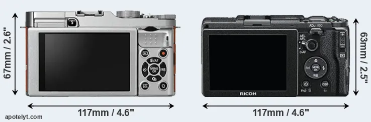 Comparison X-A2 or GR II rear