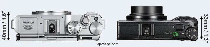 Compare X-A2 versus GR III top